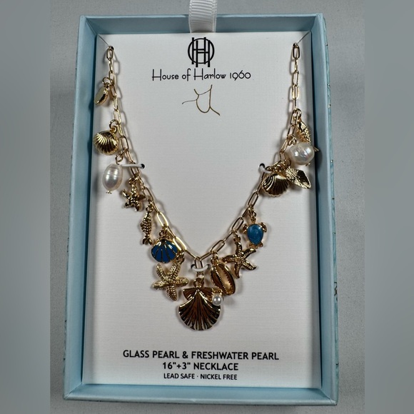 House of Harlow 1960 Jewelry - NIB House of Harlow 1960 Gold and Blue Charm Necklace.